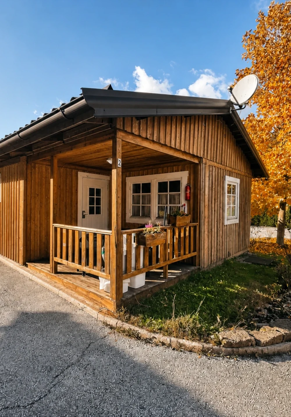 Esterno di uno chalet in legno