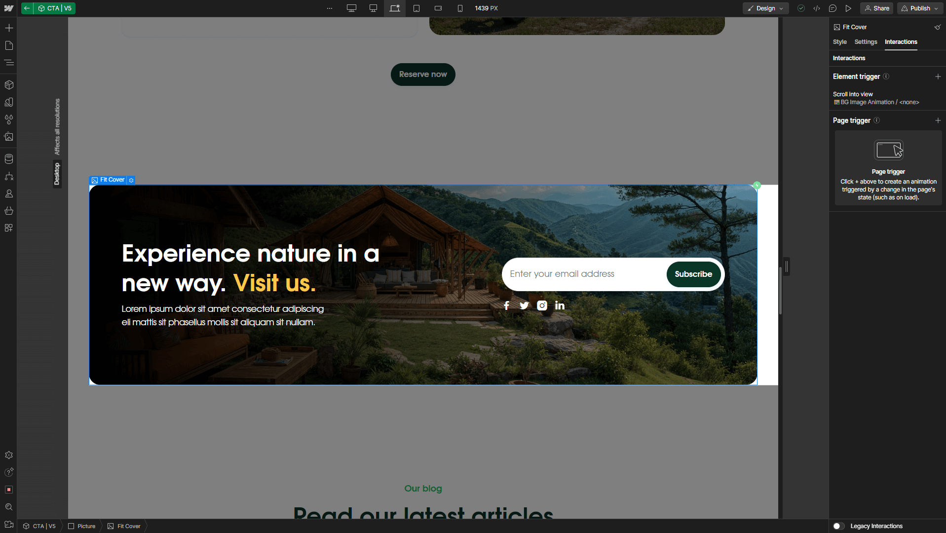 Glamping X - Webflow Template And UI Kit Animation